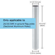 TheLAShop In-ground Sleeve for 20', 25', 30' Sectional Aluminum Flagpoles Image
