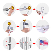 TheLAShop 13-gauge Heavy Duty Flagpole with Light (20',25',30' Options) Image