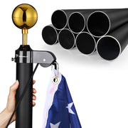 TheLAShop Heavy Duty Flagpole 13Gauge Thick Flag Pole (20ft,25ft,30ft Options), 25ft Black Image
