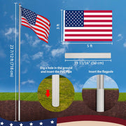 TheLAShop Heavy Duty Flagpole 13Gauge Thick Flag Pole (20ft,25ft,30ft Options) Image
