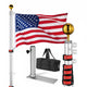TheLAShop Telescoping Flagpole with Tire Mount (20ft,25ft,30ft Options), 20ft Image