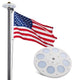 TheLAShop Aluminum Flagpole with Light Solar Powered(20ft,25ft,30ft Options), 25ft Black Image