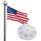 TheLAShop Aluminum Flagpole with Light Solar Powered(20ft,25ft,30ft Options), 30ft Black Image