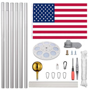 TheLAShop Aluminum Flagpole with Light Solar Powered(20ft,25ft,30ft Options) Image