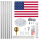 TheLAShop Aluminum Flagpole with Light Solar Powered(20ft,25ft,30ft Options) Image
