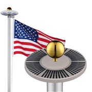 TheLAShop Aluminum Flagpole with Light Solar Powered(20ft,25ft,30ft Options), 25ft Silver Image