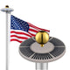 TheLAShop Aluminum Flagpole with Light Solar Powered(20ft,25ft,30ft Options), 25ft Silver Image