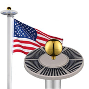 TheLAShop Aluminum Flagpole with Light Solar Powered(20ft,25ft,30ft Options), 30ft Silver Image