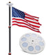 TheLAShop Telescoping Flagpole Kit with Light Solar Powered (20ft,25ft,30ft Options), 20ft Black Image