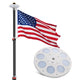 TheLAShop Telescoping Flagpole Kit with Light Solar Powered (20ft,25ft,30ft Options), 25ft Black Image
