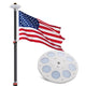 TheLAShop Telescoping Flagpole Kit with Light Solar Powered (20ft,25ft,30ft Options), 30ft Black Image