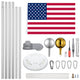 TheLAShop 30ft Sectional Flagpole Kit with Light Solar Powered