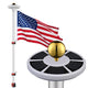 TheLAShop Telescoping Flagpole Kit with Light Solar Powered (20ft,25ft,30ft Options), 20ft Silver Image