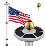 TheLAShop Telescoping Flagpole Kit with Light Solar Powered (20ft,25ft,30ft Options) Image