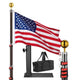 TheLAShop Telescoping Flagpole with Tire Mount (20ft,25ft,30ft Options), 25ft Black Image
