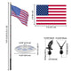 TheLAShop Telescoping Flagpole with Light Deluxe Eagle (20',25',30' Options), 20ft Black Image