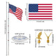 TheLAShop Telescoping Flagpole with Light Deluxe Eagle (20',25',30' Options), 20ft Silver Image