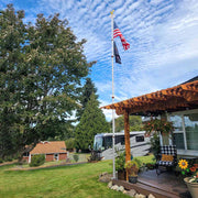 TheLAShop Telescoping Flagpole with Light Deluxe Eagle (20',25',30' Options) Image