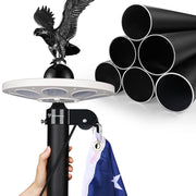 TheLAShop 13Gauge Heavy Duty Flagpole with Light Deluxe Eagle(20',25',30' Options), 20ft Black Image