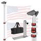 TheLAShop Aluminum Telescopic Antenna Pole for Starlink Mini with Tire Mount, 14ft Silver Image
