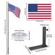 TheLAShop Solar Lighted Telescoping Tailgate Flagpole, 25ft Black Image
