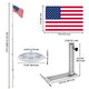 TheLAShop Solar Lighted Telescoping Tailgate Flagpole, 30ft Silver Image