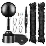 TheLAShop Flagpole Truck Pulley Cleat Hardware(Ball Eagle Options), Black Ball Top Image