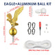 TheLAShop Flagpole Truck Pulley Cleat Hardware(Ball Eagle Options), Eagle+Aluminum Gold Ball Image