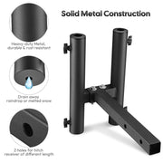 TheLAShop 1 9/16" Receiver Hitch Dual Flag Pole Holder for 1" to 2" Poles Image