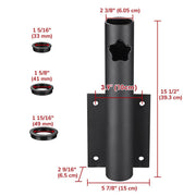 TheLAShop Vertical Pole Mount for Dock, Deck Holds D1" to 2 3/8" Pole Image