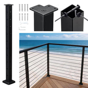 TheLAShop Cable Railing Post - 36x2x2 Single Corner Post T304 SS 16Gauge Image