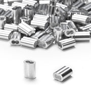 TheLAShop 1/8" Cable Wire Rope Ferrule Aluminum Swage Sleeves 100ct. Image