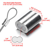 TheLAShop 2-2.5mm Cable Wire Rope Ferrule Aluminum Swage Sleeves 100ct. Image