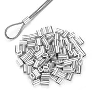 TheLAShop Cable Wire Rope Ferrule Aluminum Swage Sleeves 100ct. Image