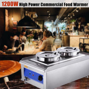 TheLAShop 14 Qt. Food Warmer for Soup Buffet Dual Pots with Drain