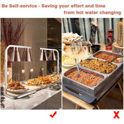 TheLAShop Food Heat Lamp w/ 2 Bulbs Freestanding Food Warmer 110V Image