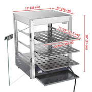TheLAShop 3 Tier Food Warmer Comml. Countertop Pizza Cabinet 15x15x20 Image