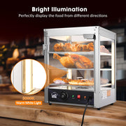 TheLAShop 3 Tier Food Warmer Comml. Countertop Pizza Cabinet 15x15x20 Image