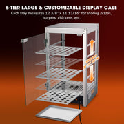 TheLAShop 5 Tier Food Warmer Comml. Countertop Pizza Cabinet 15x15x28 Image