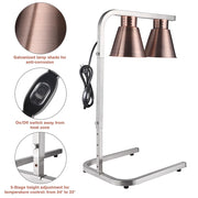 TheLAShop Food Heat Lamp w/ 2 Bulbs Freestanding Food Warmer 110V Image