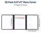 TheLAShop 8-1/2"x11" Clear Restaurant Menu Covers Image