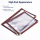 TheLAShop Legal Clear Menu Covers 8-1/2"x14" Wine Red Trim - 30ct. Image