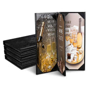 TheLAShop 4-1/4"x11" PU Leather Menu Cover Wine List Drinks Menu 5ct/pk, Book Style 4-View Image