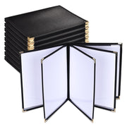 TheLAShop 10ct/pk PU Leather Menu Cover + PVC Holders 8-View 8-1/2x11 Image