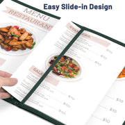 TheLAShop 8-1/2"x14" & A Half Clear Restaurant Menu Covers 30ct. Green Image