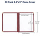 TheLAShop Letter Clear Menu Covers 8-1/2"x11" Wine Red Trim Image