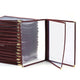 TheLAShop Letter Clear Menu Covers 8-1/2"x11" Wine Red Trim, Book Style 6-View 30ct/pk Image