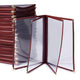 TheLAShop Letter Clear Menu Covers 8-1/2"x11" Wine Red Trim, Book Style 8-View 30ct/pk Image