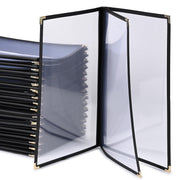 TheLAShop Legal Clear Menu Covers 8-1/2"x14" Black Trim - 30ct. Image