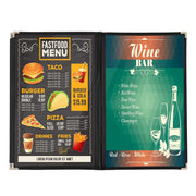 TheLAShop Legal Clear Menu Covers 8-1/2"x14" Black Trim - 30ct. Image